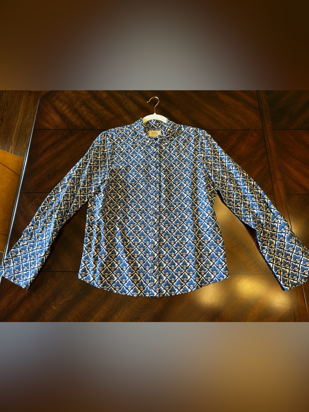 BNWT Sézane x Antionette Poisson Annie Shirt in Blue Hazelnut